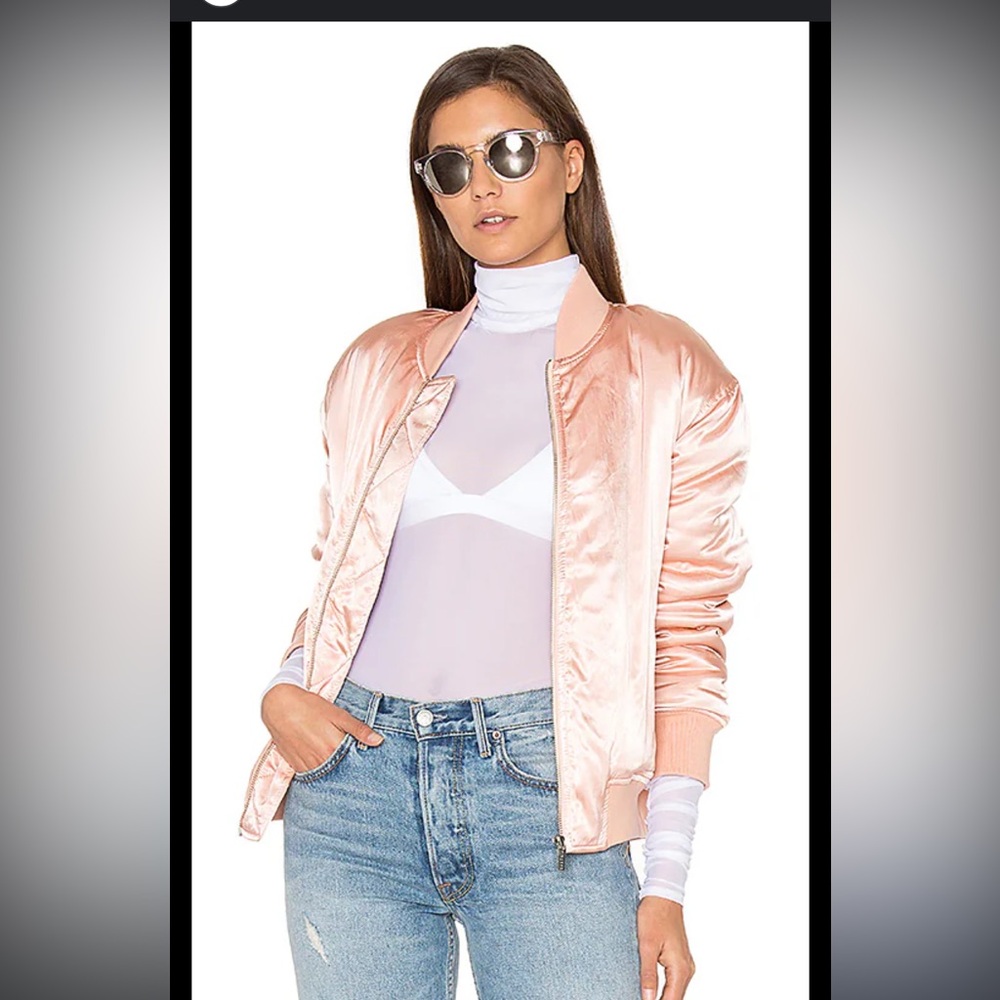 Finders Keepers Claude Bomber Jacket Women's Pink Sand Size Medium‎